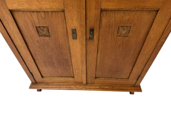 Arts & Crafts Art Nouveau Bookcase with Beveled Glass, 1900s